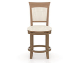 Canadel Upholstered Counter Stool 8274 in FT InsideOut® and 25 Pecan Washed and Swivel Base, front view