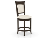 Canadel Upholstered Counter Stool 8274 in FT InsideOut® and 59 Davy's Grey and Swivel Base, three-quarter view
