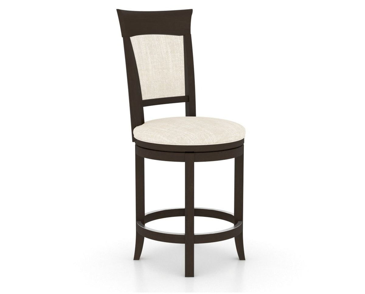 Canadel Upholstered Counter Stool 8274 in FT InsideOut® and 59 Davy's Grey and Swivel Base, three-quarter view