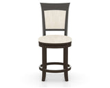 Canadel Upholstered Counter Stool 8274 in FT InsideOut® and 59 Davy's Grey and Swivel Base, front view