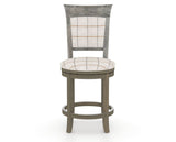 Canadel Upholstered Counter Stool 8274 in OZ Fabric and 08 Shadow and Swivel Base, front view