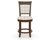 Canadel Upholstered Counter Stool 8274 in OZ Fabric and 19 Cognac Washed and Swivel Base, front view
