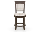 Canadel Upholstered Counter Stool 8274 in OZ Fabric and 29 Hazelnut Washed and Swivel Base, front view