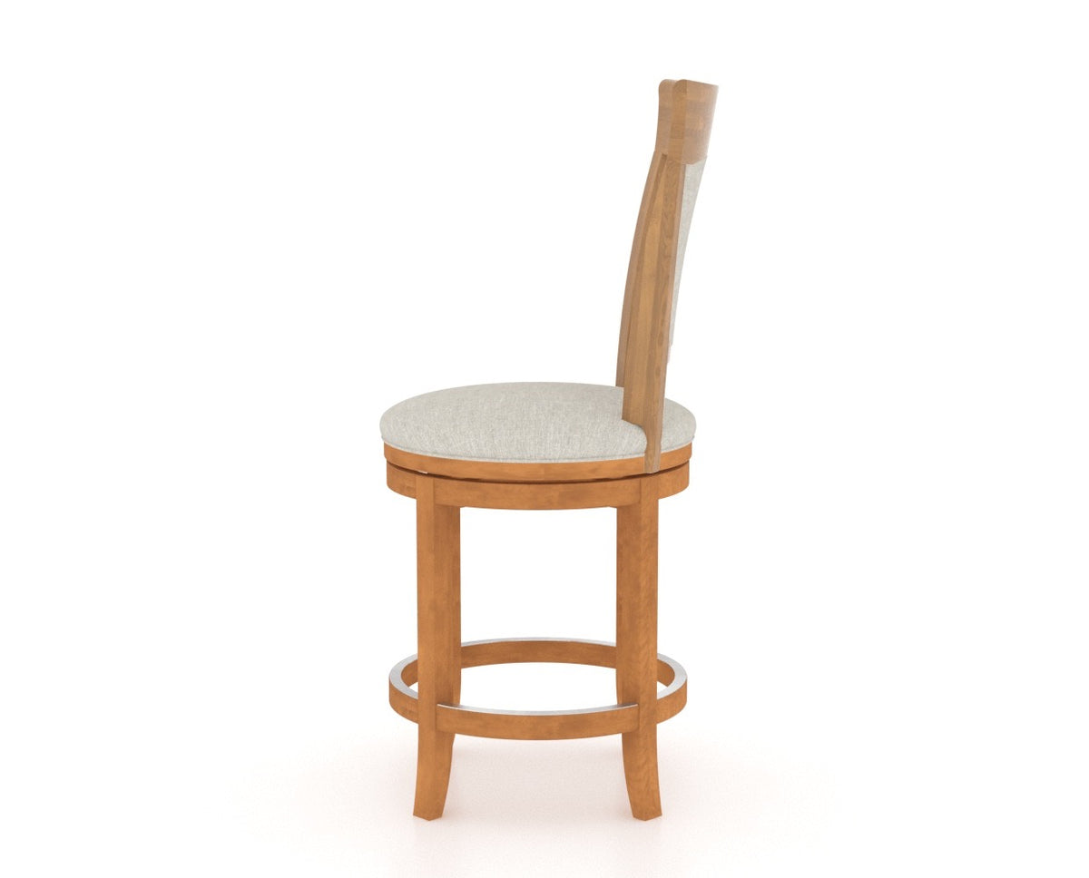 Canadel Upholstered Counter Stool 8274 in Swivel Base, side view