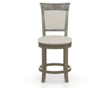 Canadel Upholstered Counter Stool 8274 in TB Fabric and 08 Shadow and Swivel Base, front view