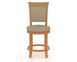Canadel Upholstered Counter Stool 8274 in XY Faux Leather and 01 Honey Washed and Swivel Base, front view