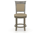 Canadel Upholstered Counter Stool 8274 in XY Faux Leather and 08 Shadow and Swivel Base, front view