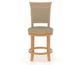 Canadel Upholstered Counter Stool 8274 in XY Faux Leather and 20 Caramel Washed and Swivel Base, front view