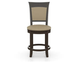 Canadel Upholstered Counter Stool 8274 in XY Faux Leather and 59 Davy's Grey and Swivel Base, front view