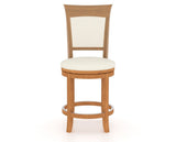 Canadel Upholstered Counter Stool 8274 in YJ Faux Leather and 01 Honey Washed and Swivel Base, front view