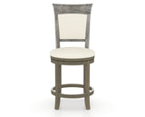 Canadel Upholstered Counter Stool 8274 in YJ Faux Leather and 08 Shadow and Swivel Base, front view