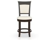 Canadel Upholstered Counter Stool 8274 in YJ Faux Leather and 59 Davy's Grey and Swivel Base, front view