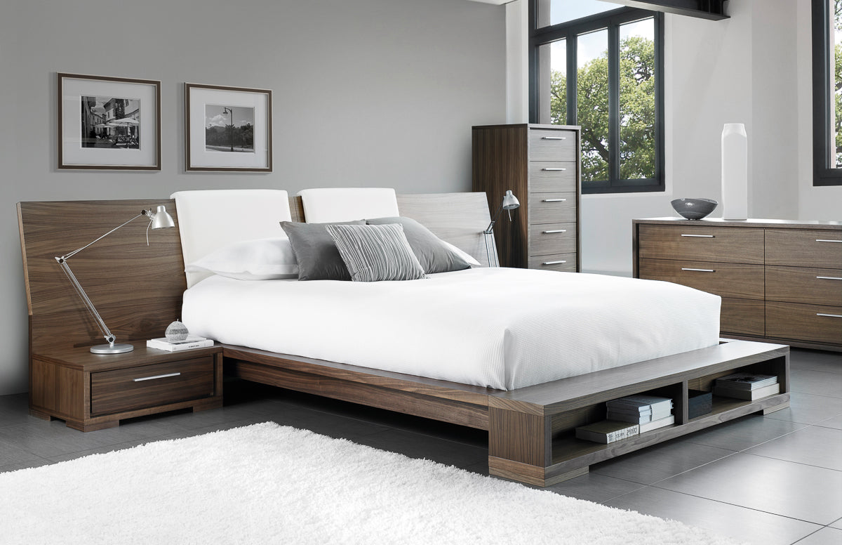 Natural Walnut with Brushed Nickel Handles | Mobican Sonoma Narrow Chest | Valley Ridge Furniture