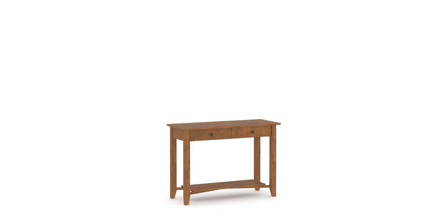 Canadel Living Sofa Table 1846 in Oak Washed, three-quarter view