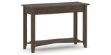 Canadel Accent Sofa Table 1846 in 29 Hazelnut Washed, three-quarter view