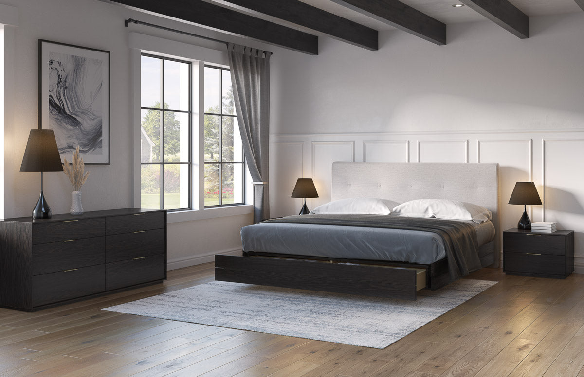 Charcoal on Oak with Matteo Fabric | Mobican Sofia Bed | Valley Ridge Furniture