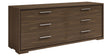 Natural Walnut with Brushed Nickel Handles | Mobican Sonoma Double Dresser | Valley Ridge Furniture