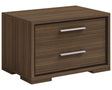 Natural Walnut with Brushed Nickel Handles | Mobican Sonoma Night Table | Valley Ridge Furniture