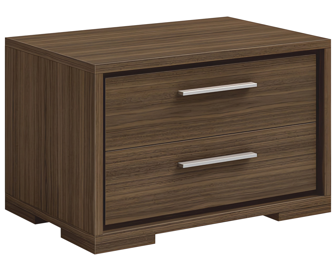 Natural Walnut with Brushed Nickel Handles | Mobican Sonoma Night Table | Valley Ridge Furniture