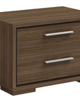 Natural Walnut with Brushed Nickel Handles | Mobican Sonoma Night Table | Valley Ridge Furniture