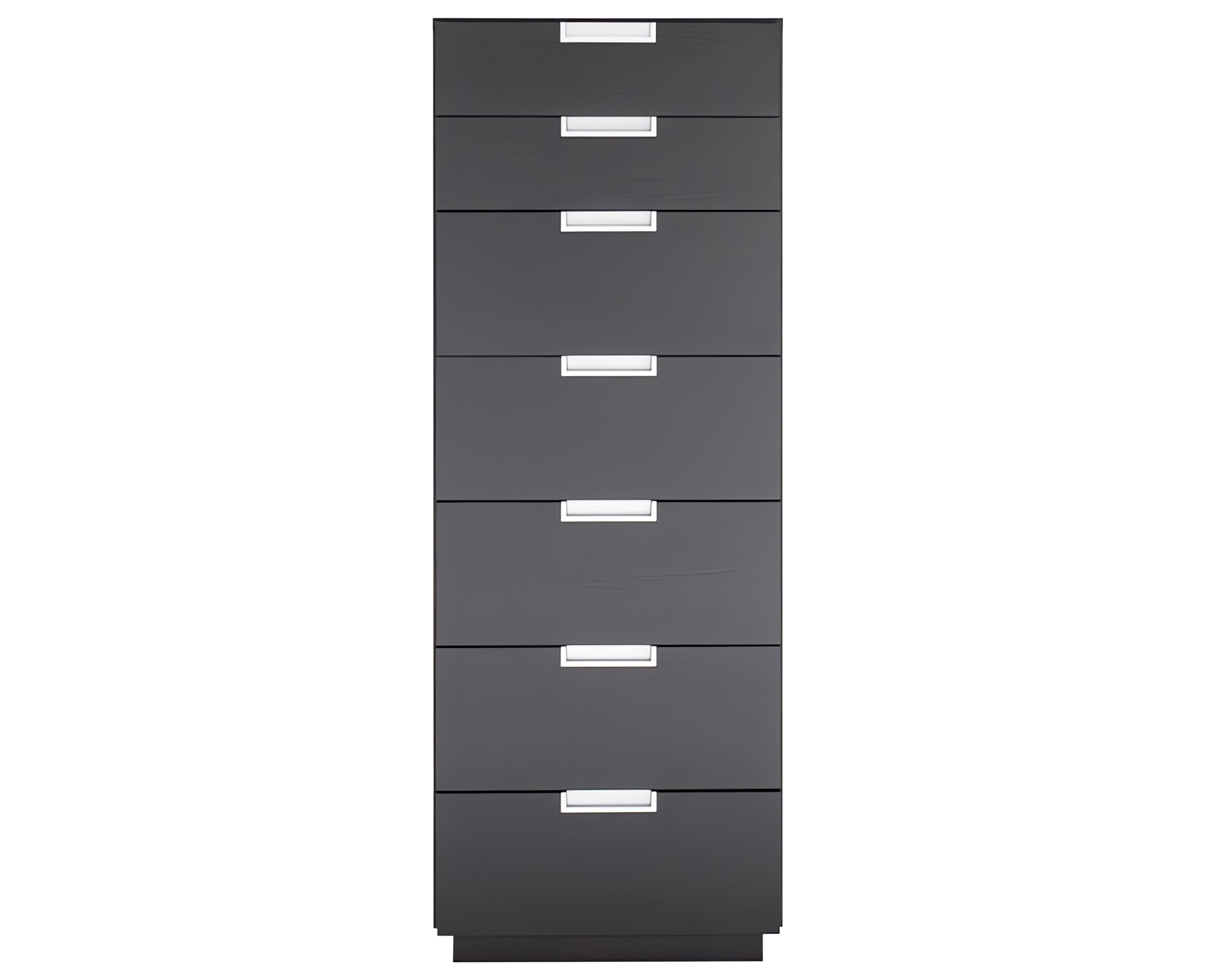 Carbon on Oak with Brushed Nickel Handles | Mobican Stella Narrow Chest | Valley Ridge Furniture