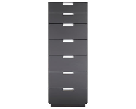 Carbon on Oak with Brushed Nickel Handles | Mobican Stella Narrow Chest | Valley Ridge Furniture