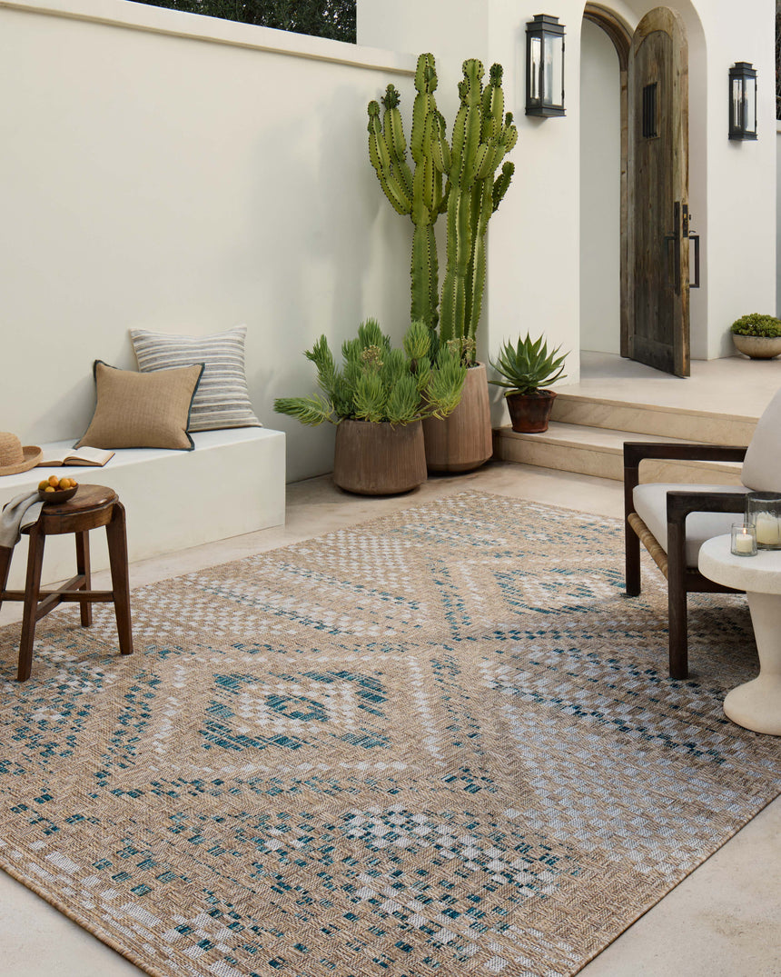 Topanga Rug 04 | Natural / Aqua