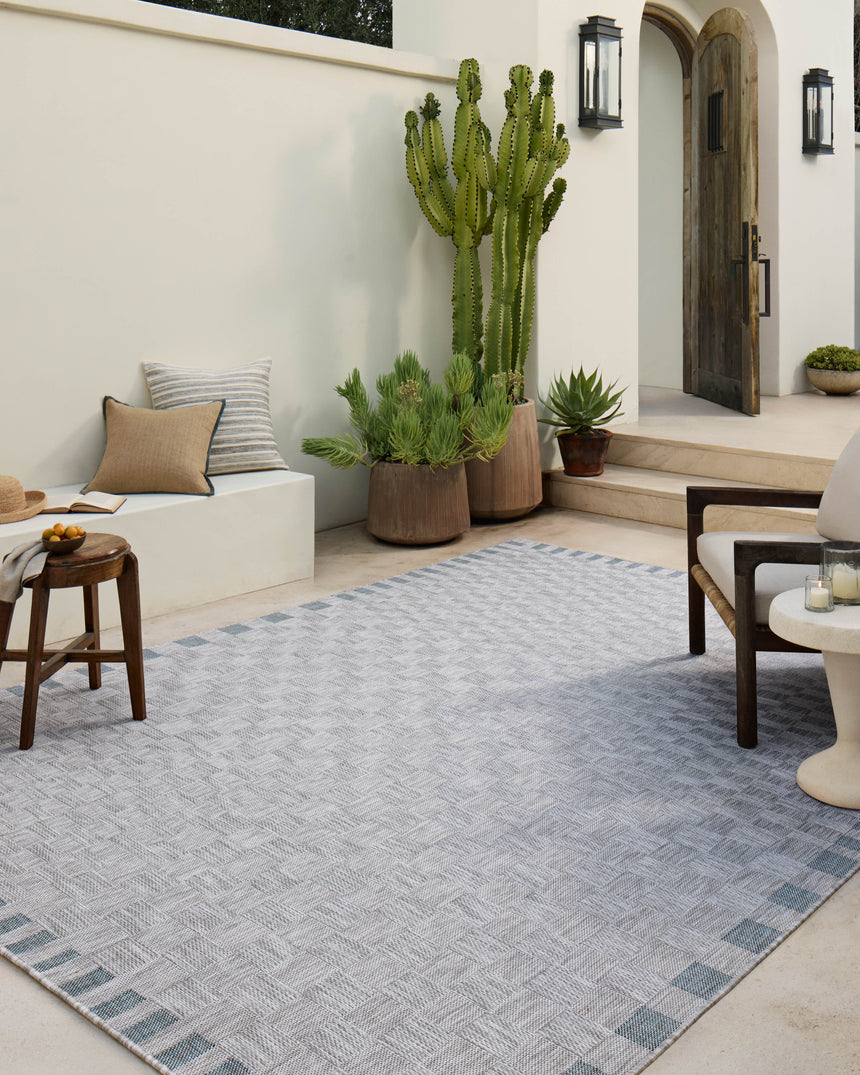 Topanga Rug 07 | Silver / Blue