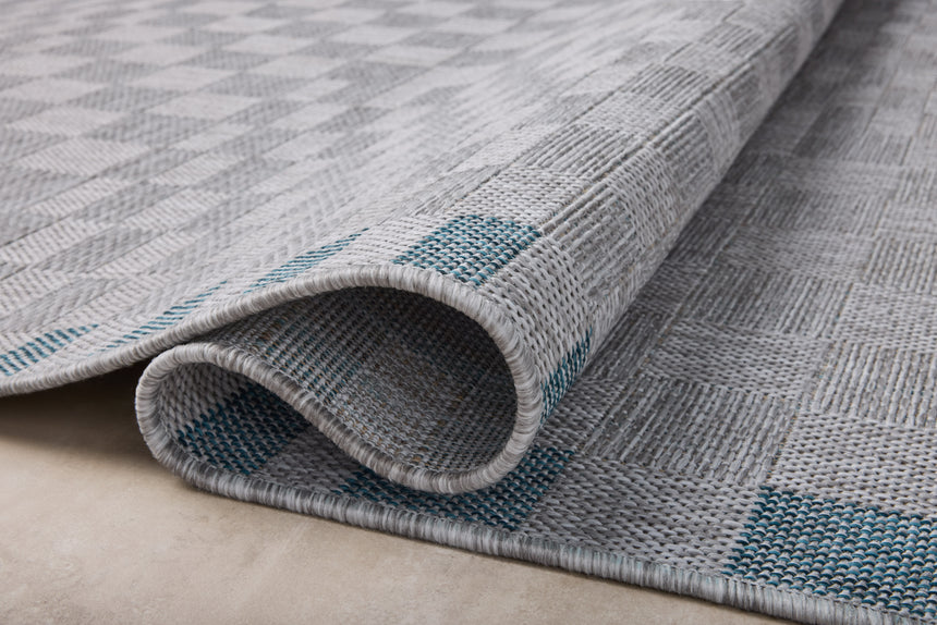 Topanga Rug 07 | Silver / Blue