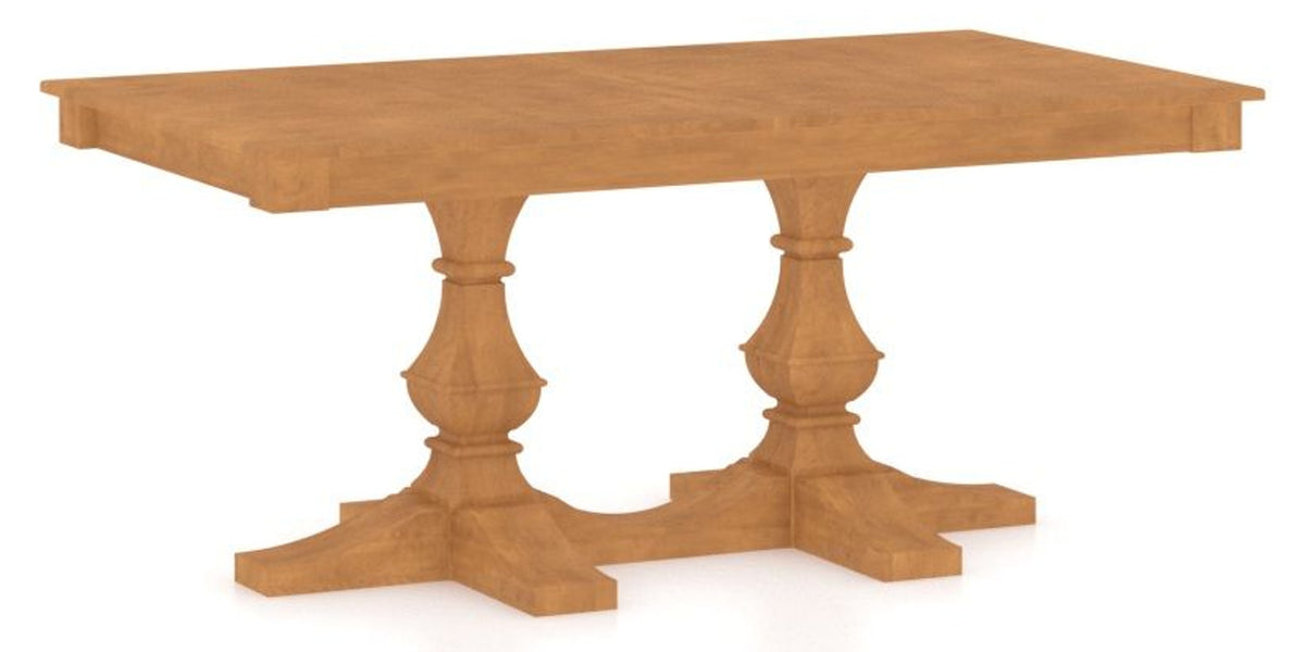 Canadel Rectangular Dining Table 3868 with TP Base in Honey Washed, three-quarter view
