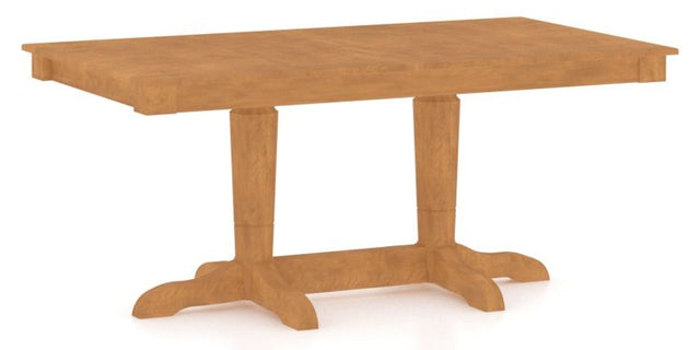 Canadel Rectangular Dining Table 3868 with YY Base in Honey Washed, three-quarter view