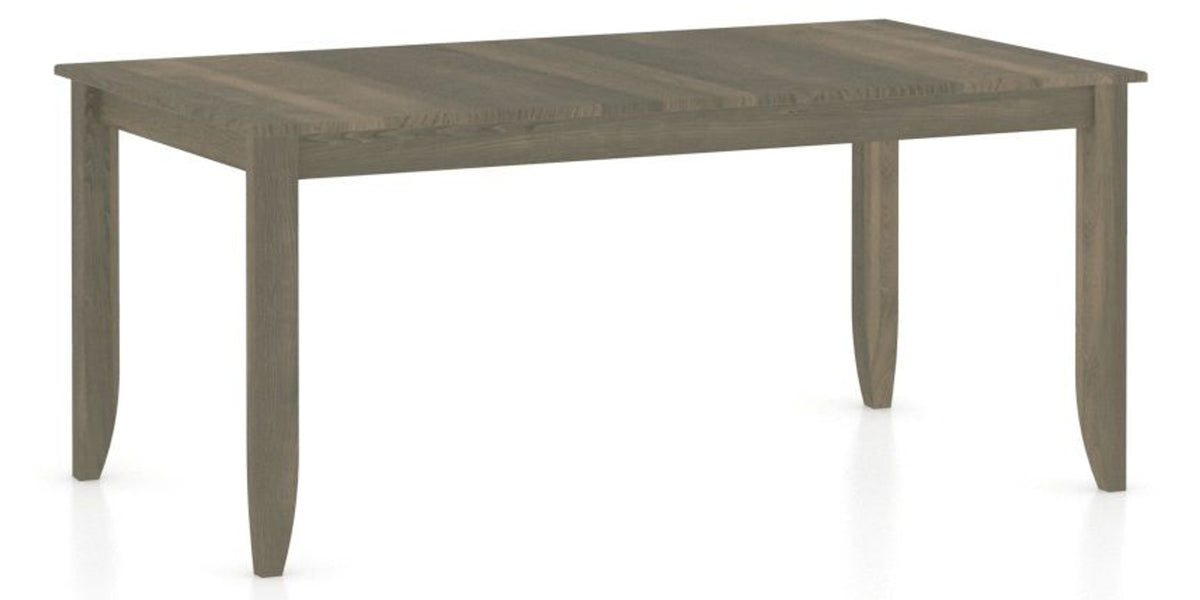 Canadel Rectangular Dining Table 3868 with EE Legs in 08 Shadow, three-quarter view