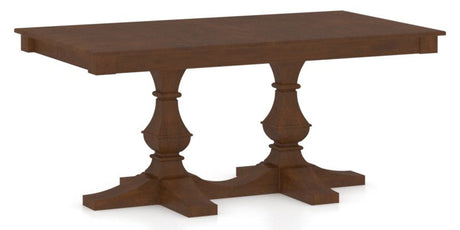 Canadel Rectangular Dining Table 3868 with TP Base in 19 Cognac Washed, three-quarter view