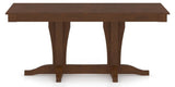 Canadel Rectangular Dining Table 3868 with XC Base in 19 Cognac Washed, side view
