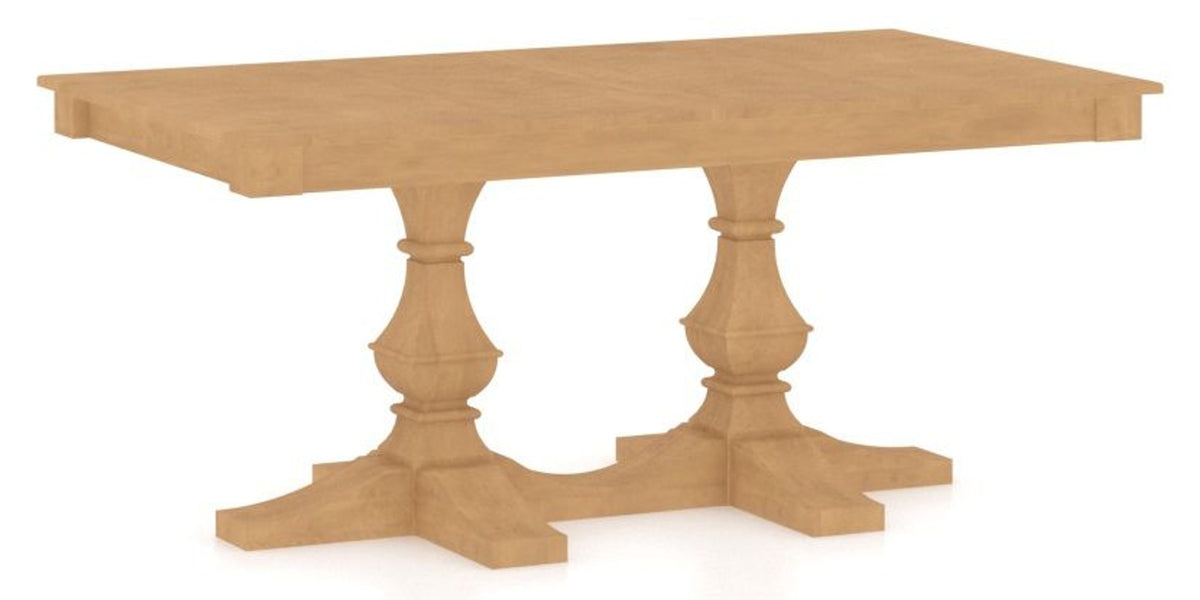 Canadel Rectangular Dining Table 3868 with TP Base in 20 Caramel Washed, three-quarter view