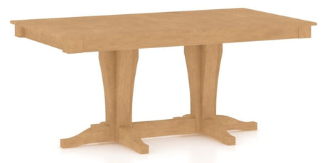 Canadel Rectangular Dining Table 3868 with XC Base in 20 Caramel Washed, three-quarter view