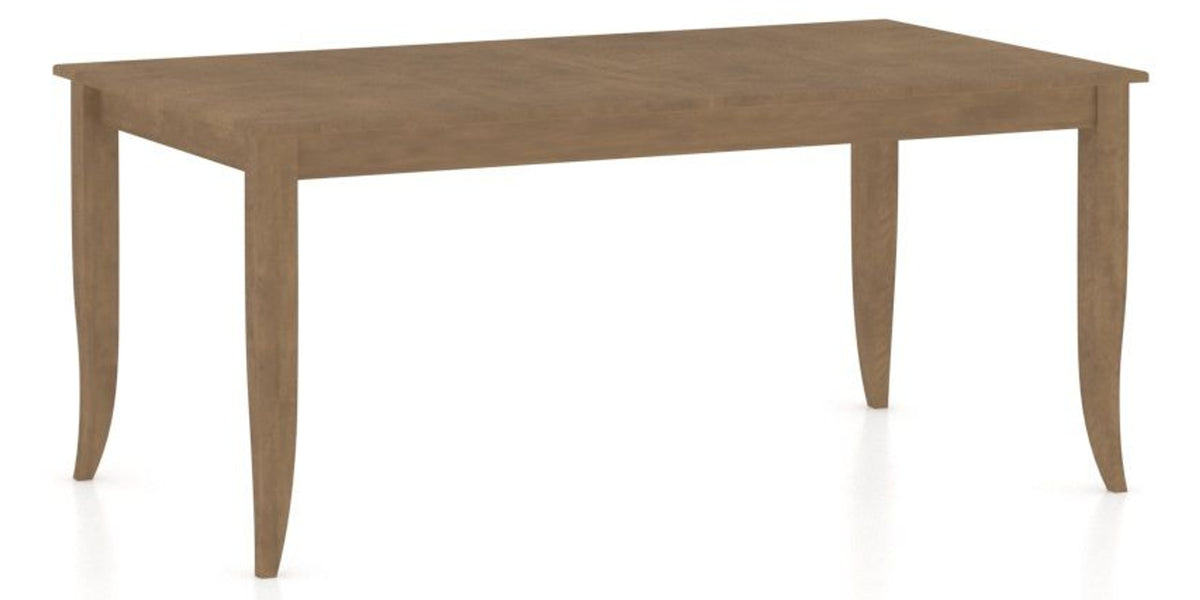 Canadel Rectangular Dining Table 3868 with NN Legs in 25 Pecan Washed, three-quarter view