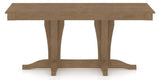 Canadel Rectangular Dining Table 3868 with XC Base in 25 Pecan Washed, side view