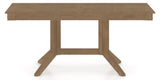 Canadel Rectangular Dining Table 3868 with XQ Base in 25 Pecan Washed, side view