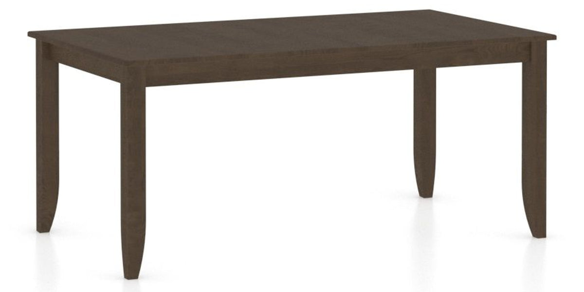 Canadel Rectangular Dining Table 3868 with EE Legs in 29 Hazelnut Washed, three-quarter view