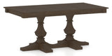 Canadel Rectangular Dining Table 3868 with TP Base in 29 Hazelnut Washed, three-quarter view