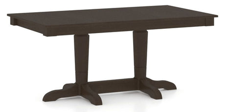 Canadel Rectangular Dining Table 3868 with YY Base in 59 Davy's Grey, three-quarter view