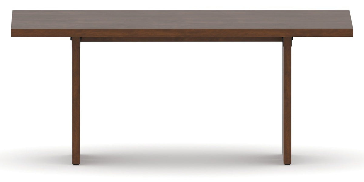 Canadel Modern Rectangular Dining Table with MP Base in 19 Cognac Washed and Small Size, side view