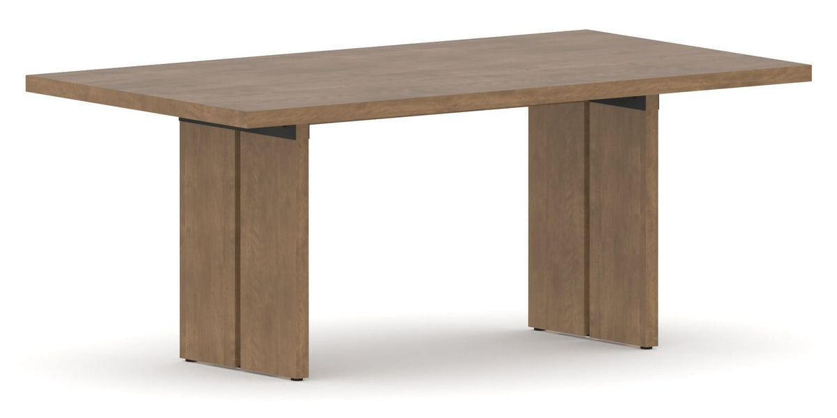 Canadel Modern Rectangular Dining Table with MP Base in Small Size, three-quarter view