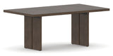 Canadel Modern Rectangular Dining Table with MP Base in 29 Hazelnut Washed and Small Size, three-quarter view