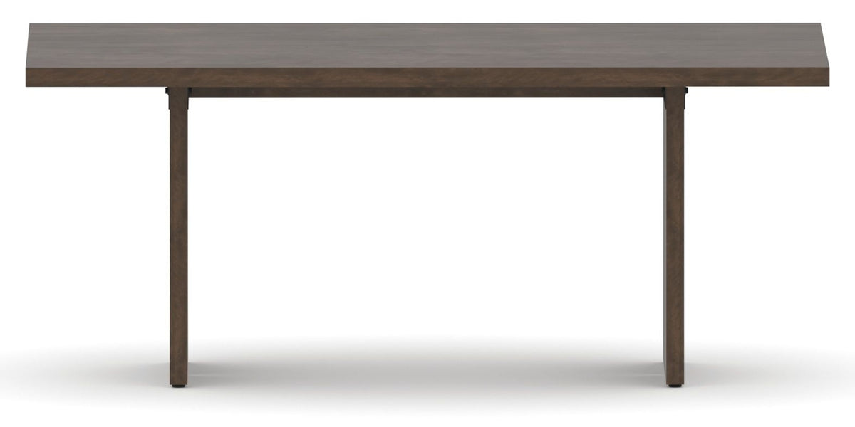 Canadel Modern Rectangular Dining Table with MP Base in 29 Hazelnut Washed and Small Size, side view