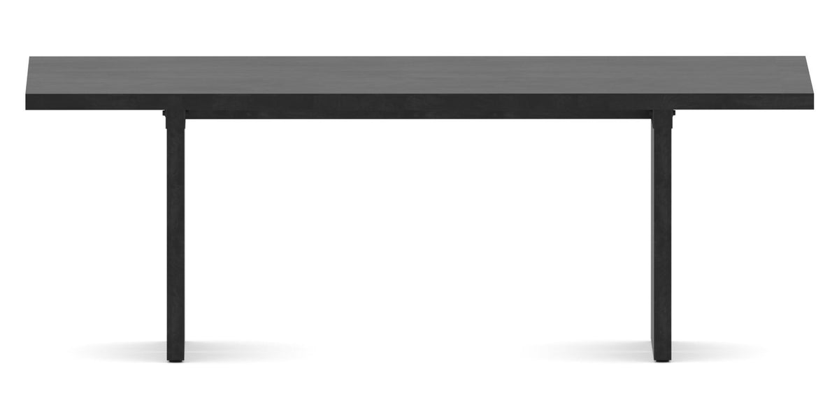Canadel Modern Rectangular Dining Table with MP Base in 09 Dark Smoke and Large Size, side view