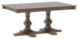 Canadel Diamond Dining Table in Cognac Washed, three-quarter view