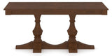 Canadel Diamond Dining Table in Cognac Washed, side view