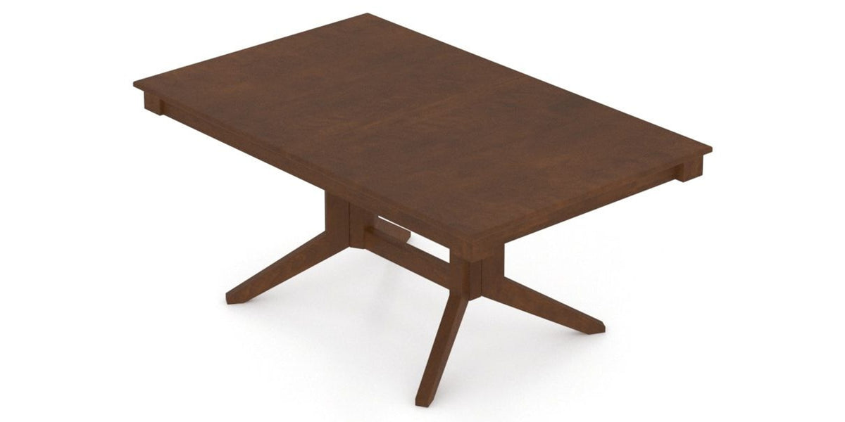 Canadel Splay Dining Table in Cognac Washed, view from above